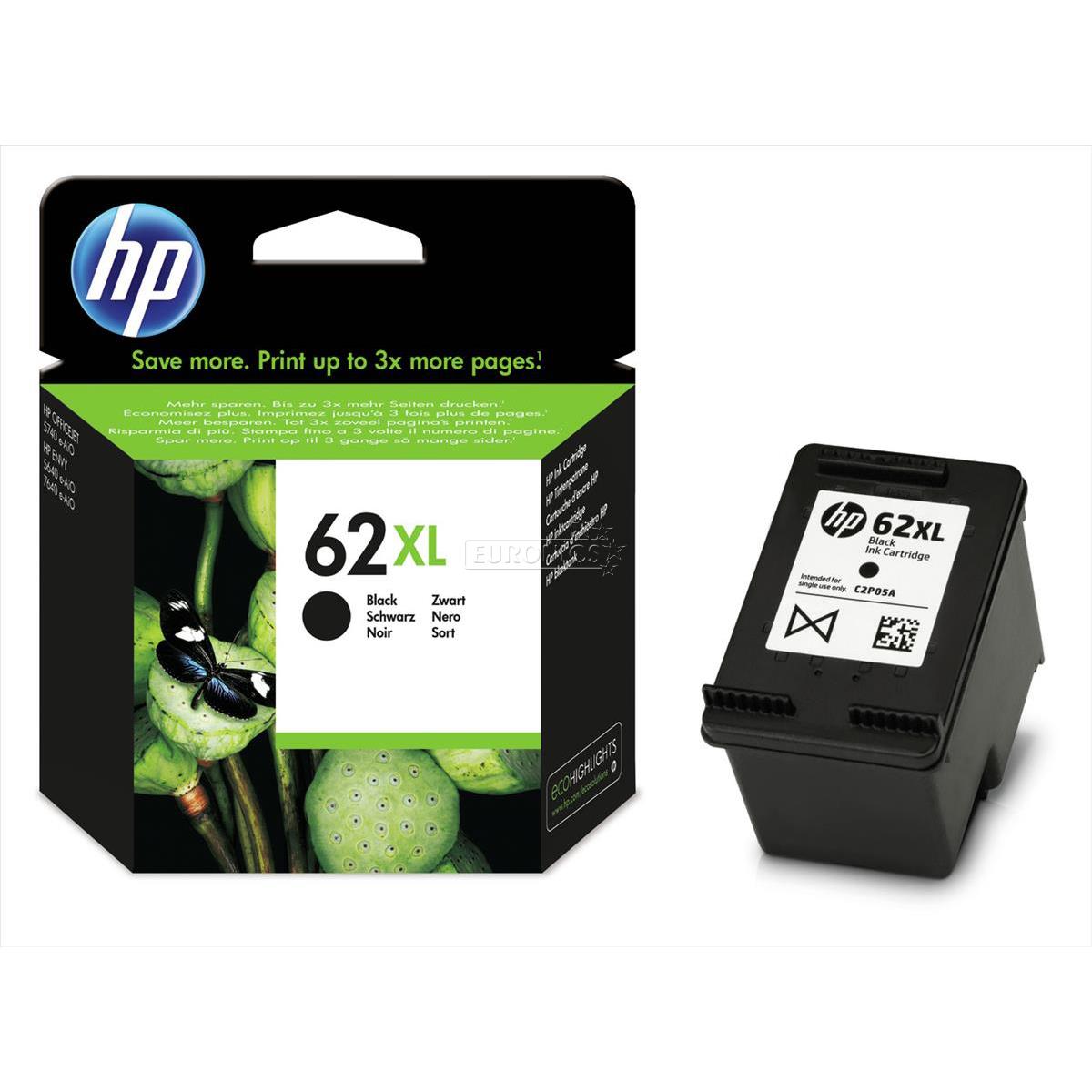 HP Ink cartirdge No.62XL (C2P05AE) originaaltindikassett must