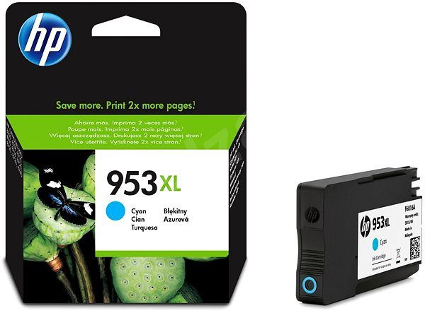 HP No.953XL (F6U16AE) originaaltindikassett tsüaan