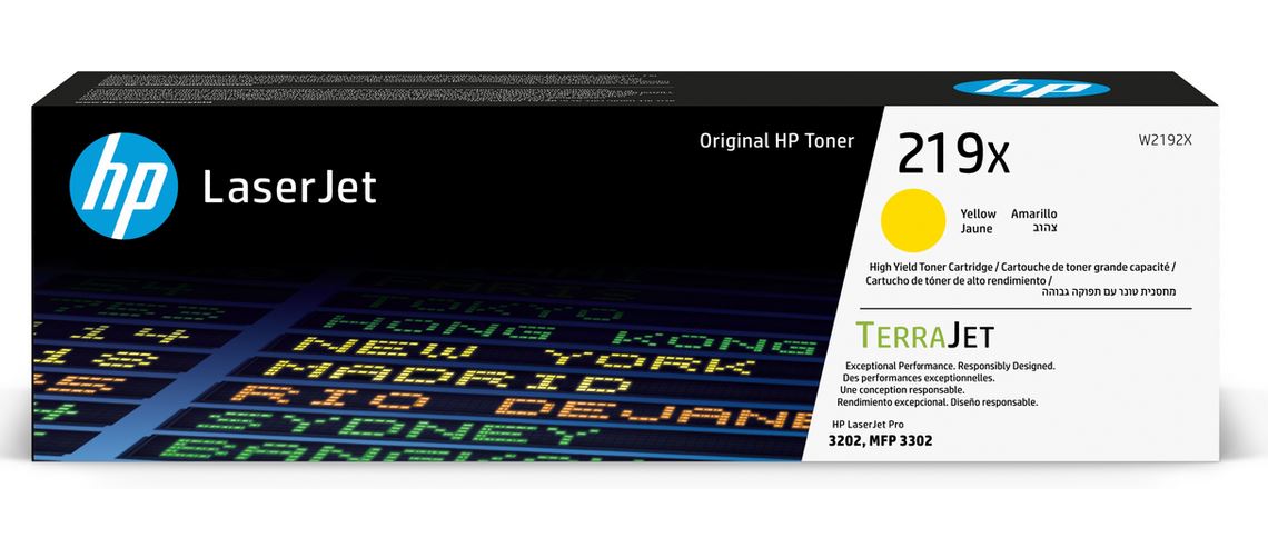 HP No.219X (W2192X) originaaltooner kollane
