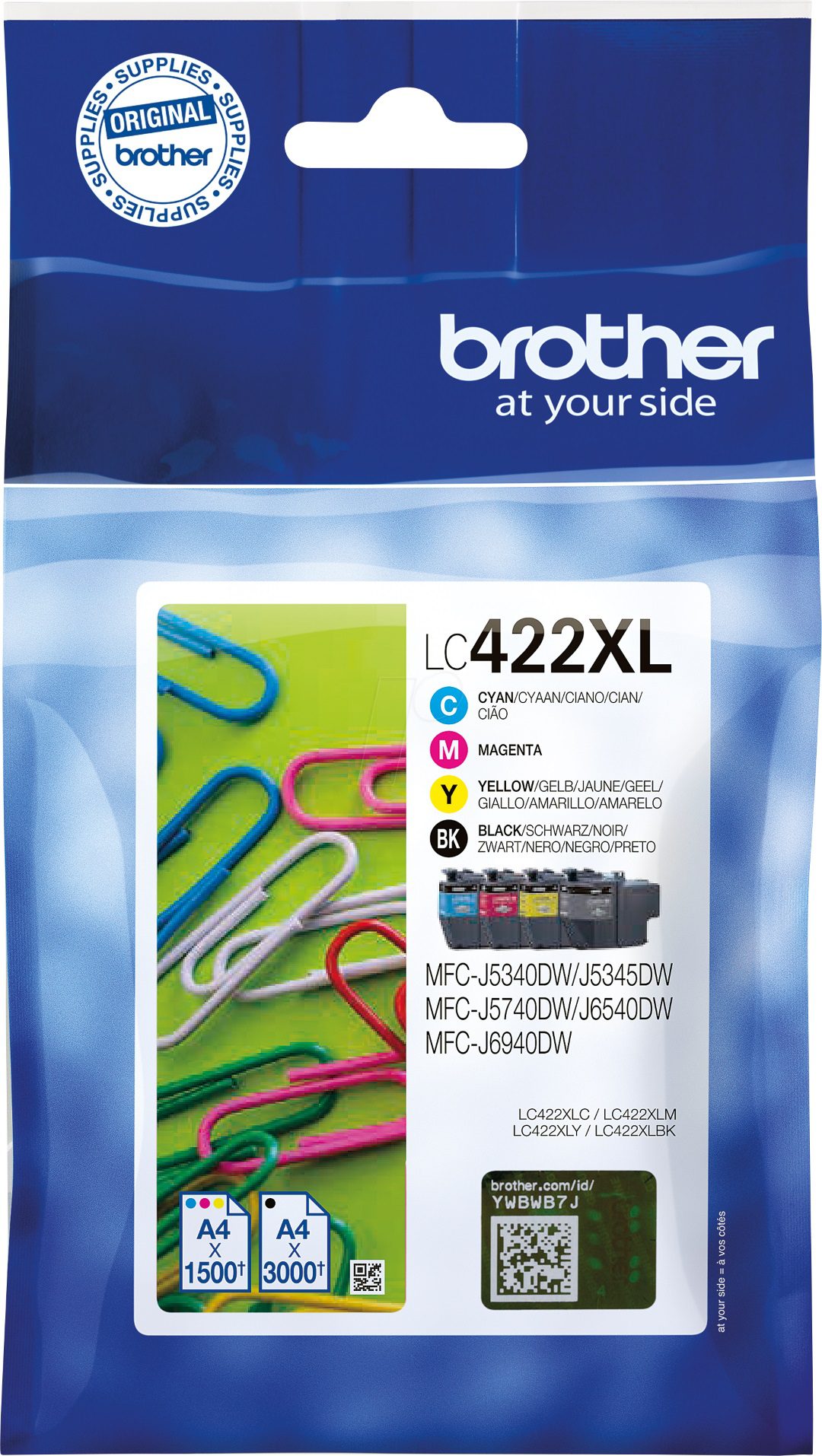 Brother LC422XLVAL CMYK originaaltindikassett