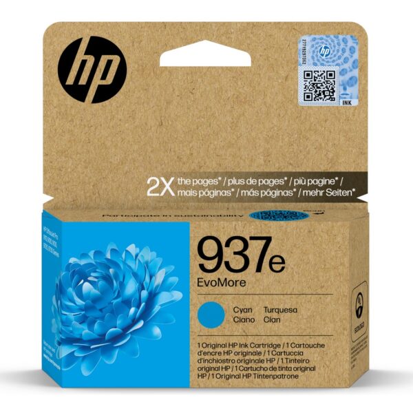 HP Ink No.937E (4S6W6NE) originaaltindikassett tsüaan