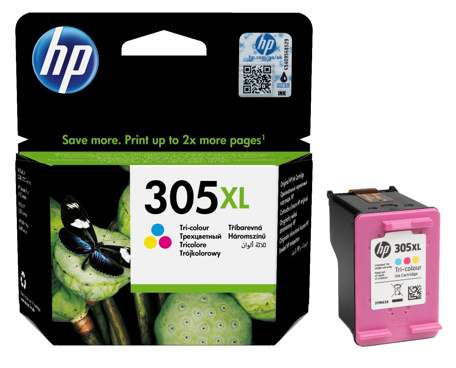HP No.305XL (3YM63AE) originaaltindikassett must