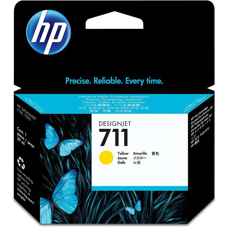 HP No.711 (CZ132A) originaaltindikassett kollane