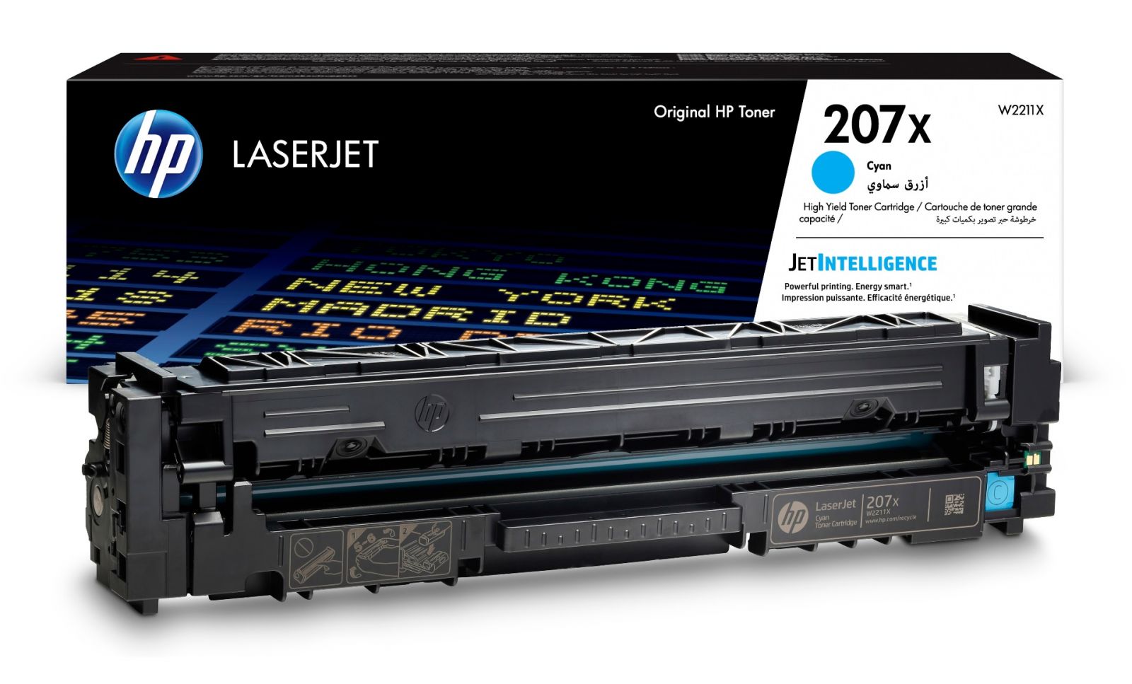HP No.207X (W2211X) originaaltooner tsüaan